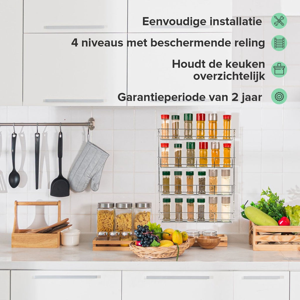 Merkloos Coninx Kruidenrek KR3000 - Ophangbaar - 32 Kruidenpotjes - 4 Laags
