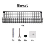  Friendly Kitchen Ophangbaar Kruidenrek - 4 Kruidenrekjes Voor Totaal 32 Kruidenpotjes - Spice Rack - Staal - Zwart