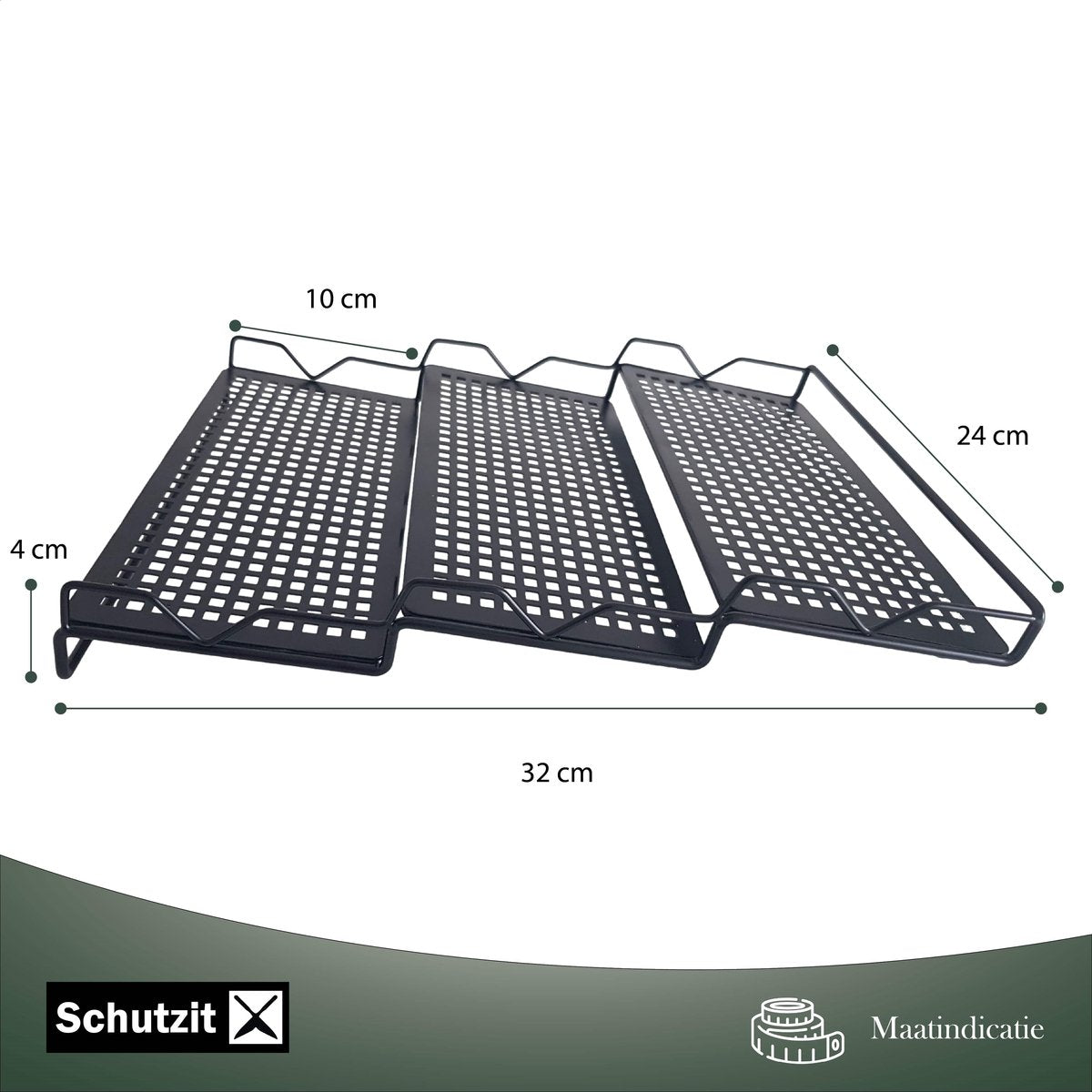  Schutzit - Kruidenrek Lade - Metaal - Zwart - 3 Lagen - Kruiden Organizer Liggend Ladeinzet