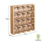 Merkloos Decopatent® Kruidenrekje Ophangbaar - Kruidenrek Inclusief 16 Kruidenpotjes - Bamboe Hout - 4 Laags
