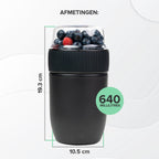  Coninx Yoghurtbeker To Go - Muesli Beker To Go - Lunchbeker - Mueslibeker 640ml (450ml+190ml) - Zwart