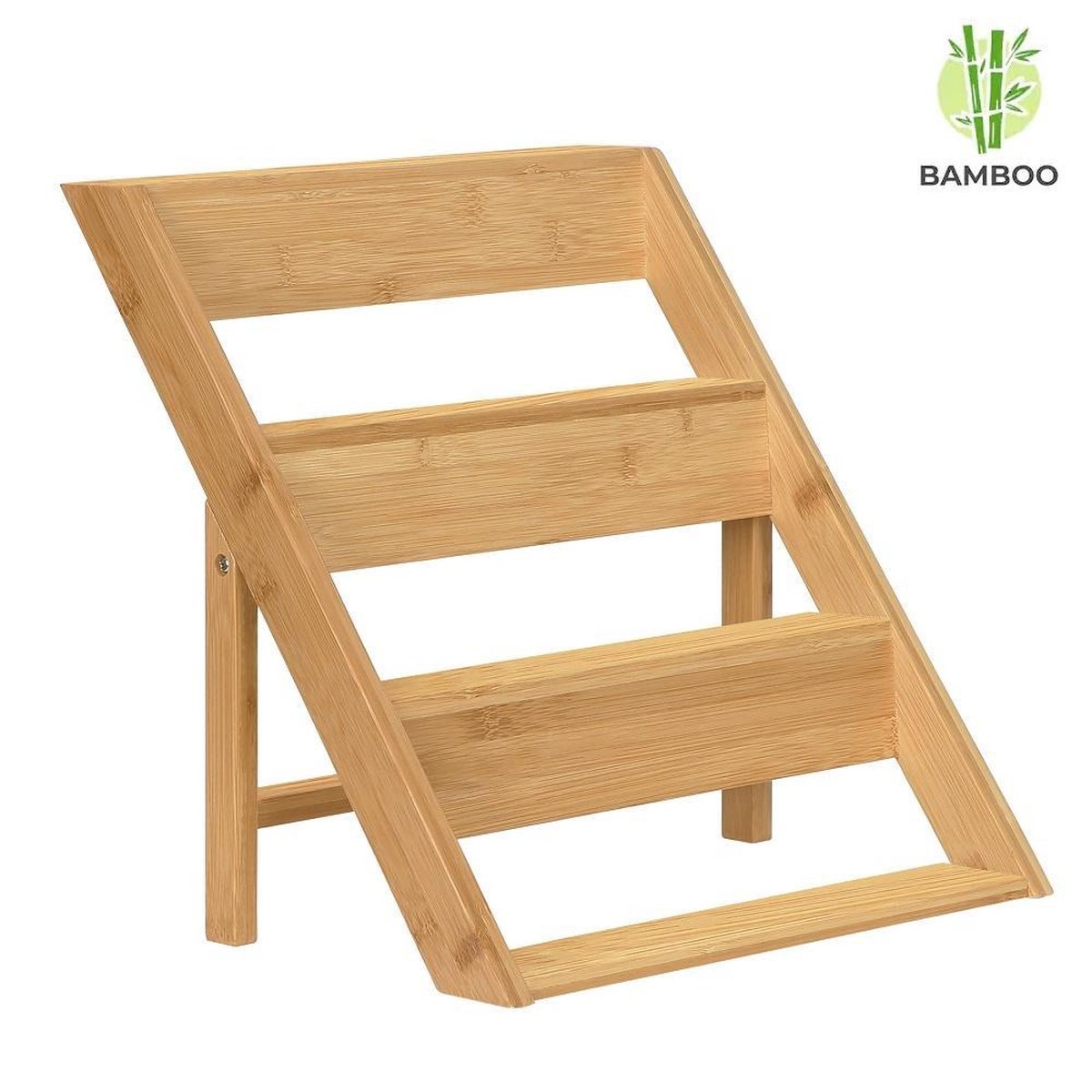 Merkloos Decopatent® Kruidenrekje Staand - Kruidenrek Voor 16 Tot 20 Kruidenpotjes - Hout - 4 Laags