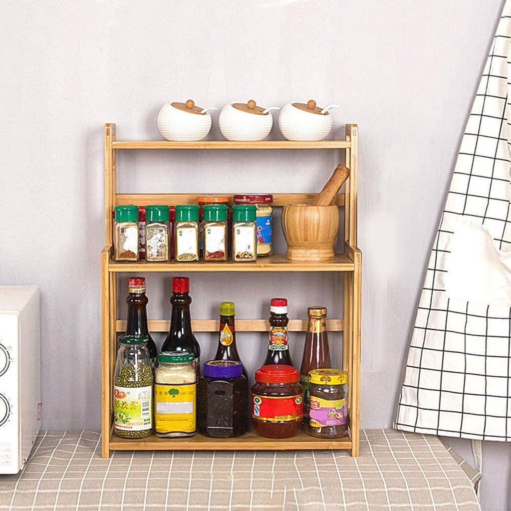  Cellavi Duurzaam Kruidenrek Staand Van Bamboe - Keukenrek Verstelbaar - Keuken Accessoires - Stevige Constructie - Multifunctioneel En Waterafstotend
