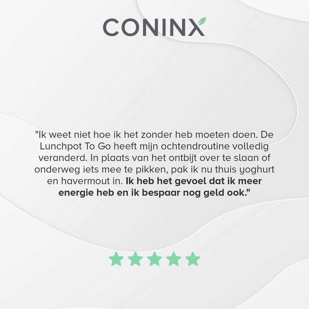  Coninx Yoghurtbeker To Go - Muesli Beker To Go - Lunchbeker - Mueslibeker 640ml (450ml+190ml) - Zwart