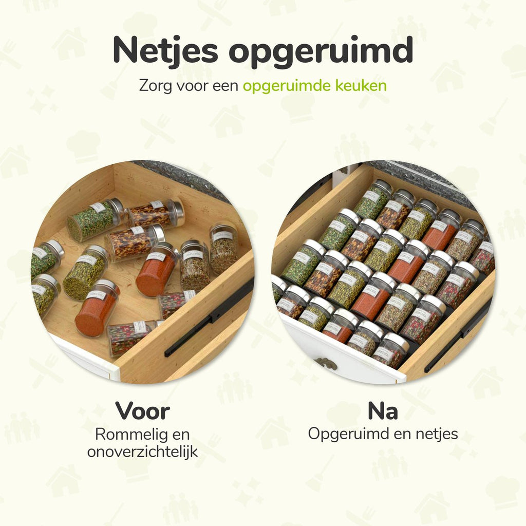  Kruidenrek Lade - Zwart - 4 Laags - Aluminium - Kruidenpotjes Opbergen
