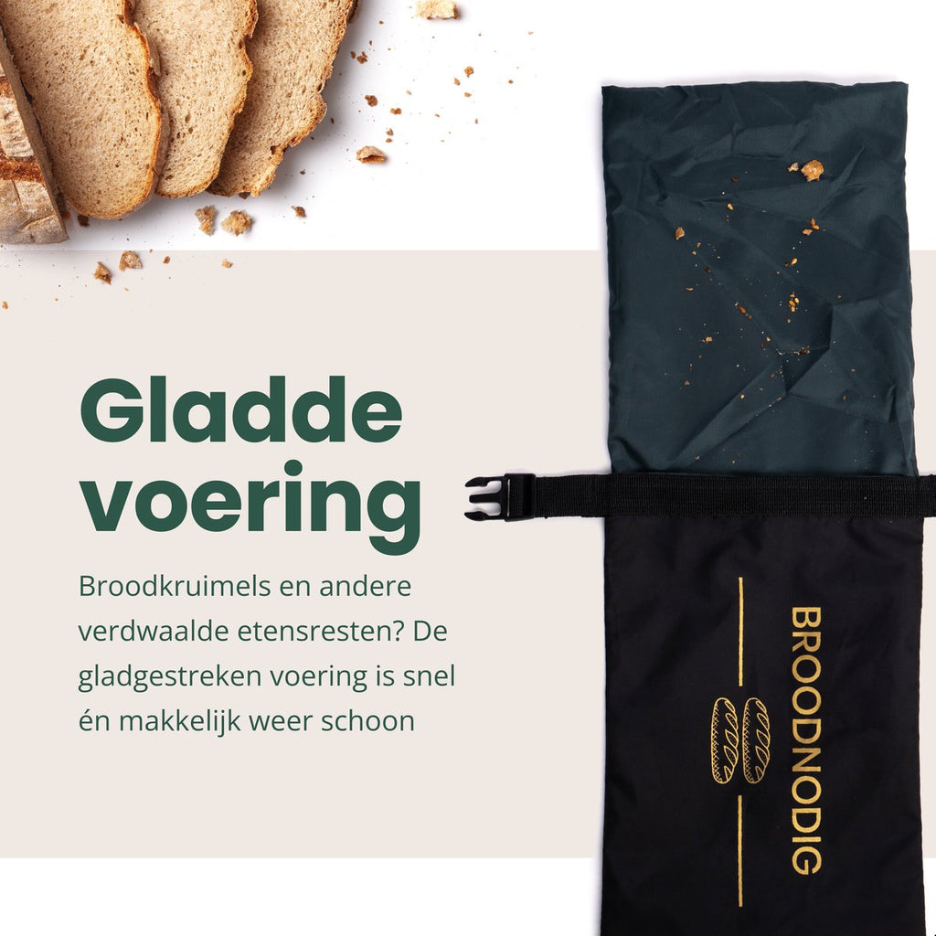  BROODNODIG® - Herbruikbare Boterhamzak - Van 100% Gerecyclede PET-flessen - Ideaal Als Diepvrieszakjes - Lunchzak - Herbruikbaar Boterhamzakje - Foodwrap - Lunchbox - 30x20cm - Zwart
