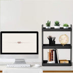 Merkloos 3 Tier Staande Planken Keuken Onder Kast Plank Douche Plank Badkamer Werkblad Organizer Ijdelheid Lade Cosmetica &amp; Make-up Opslag Kruidenrek Zwart