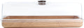  Cake Bewaardoos - Met Stolp - Kunststof - Houtlook - 39x16cm