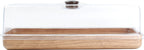  Cake Bewaardoos - Met Stolp - Kunststof - Houtlook - 39x16cm