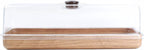  Cake Bewaardoos - Met Stolp - Kunststof - Houtlook - 39x16cm