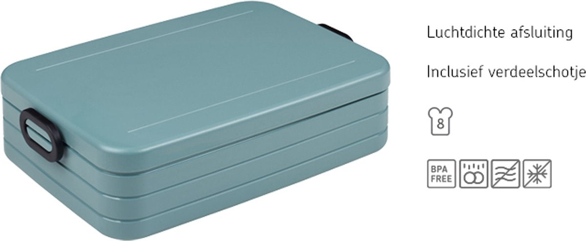  Mepal – Lunchbox Take A Break Large – Geschikt Voor 8 Boterhammen – Nordic Denim – Lunchbox Voor Volwassenen