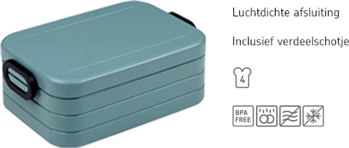  Mepal - Lunchbox Take A Break Midi – Geschikt Voor 4 Boterhammen – Nordic Green – Lunchbox Voor Volwassenen