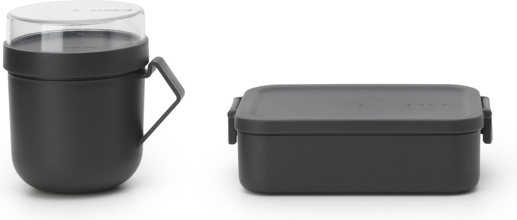  Brabantia Make &amp; Take Lunchset - 2-delig - Kunststof - Dark Grey