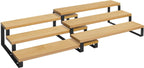  Kruidenrekken, Set Van 2, Keukenrekken, Met 3 Planken, Bamboe, Uitschuifbaar, Stapelbaar, Voor Keuken, Werkblad, Zwart