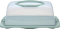 Merkloos Spesely® Pastel Groen Taart Bewaardoos Met Deksel En Inklapbare Handgrepen - Rechthoek - 39x19xH15cm - Vershouddoos - Transparant - Opbergdoos Taart - Taartdoos - Cakedoos - Taartdoos Met Deksel - Boîte à Gâteaux