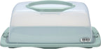 Merkloos Spesely® Pastel Groen Taart Bewaardoos Met Deksel En Inklapbare Handgrepen - Rechthoek - 39x19xH15cm - Vershouddoos - Transparant - Opbergdoos Taart - Taartdoos - Cakedoos - Taartdoos Met Deksel - Boîte à Gâteaux