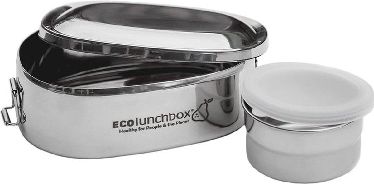  EcolLunchbox - RVS Lunchbox Oval - Herbruikbare Lunchbox