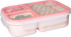  Lock&amp;Lock Lunchbox - Bento Box - Salade Lunchbox - Met 3 Compartimenten - Met Dressing/Saus Bakje - Volwassenen En Kinderen - To Go - Lekvrij - BPA Vrij - 980 Ml - Roze