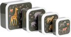  A Little Lovely Company - Brooddoos - Broodtrommel -Lunch &amp; Snack Box Set Van 4 - Savanne