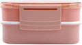  Homra Lunchbox STAQS Pink - Bento Box - 2 Laags Broodtrommel - 3 Compartimenten - Roze - Lunch To Go - Duurzaam Kunststof - BPA Vrij - 3 Vaks Lunchtrommel Voor Volwassenen - Inclusief Bestek - Magnetron, Diepvries, Vaatwasser Bestendig - Vers Houden