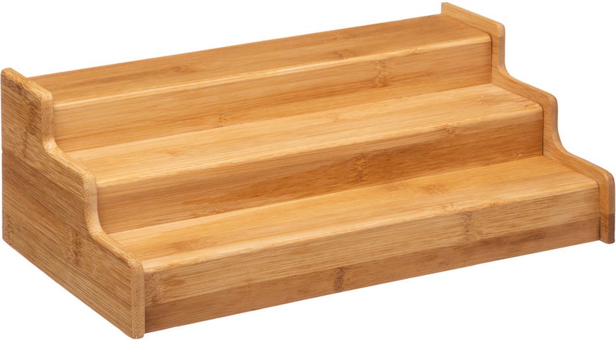 Merkloos Decopatent® Kruidenrekje Uitschuifbaar - Staand 3 Laags Kruidenrek Voor 36 Kruidenpotjes - Specerijen Rek - Bamboe Hout