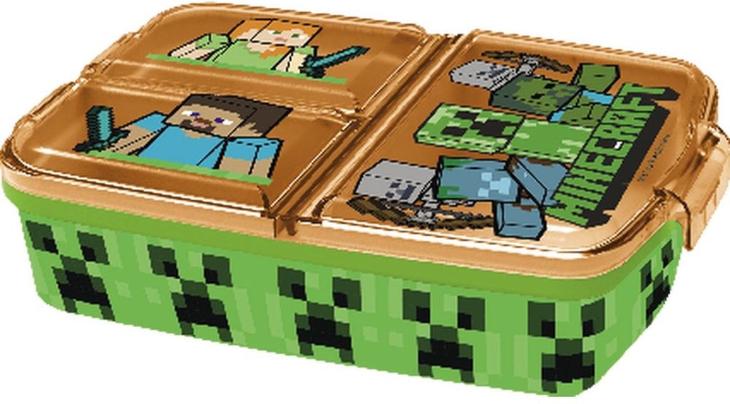 Mickey Mouse Minecraft Broodtrommel 3 Vakjes - 18x13 Cm - Brooddoos - Lunchbox