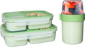  Lock&amp;Lock Lunchset - Yoghurtbeker En Lunchboxen - Bento Box - Muesli Beker - Snackdoosjes - Lunchpot - Met Compartimenten - Volwassenen En Kinderen - To Go - Lekvrij - BPA Vrij - Groen