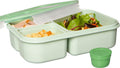  Lock&amp;Lock Lunchbox - Bento Box - Salade Lunchbox - Met 3 Compartimenten - Met Dressing/Saus Bakje - Volwassenen En Kinderen - To Go - Lekvrij - BPA Vrij - 980 Ml - Groen