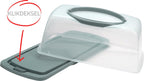 Merkloos Spesely® Pastel Groen Taart Bewaardoos Met Deksel En Inklapbare Handgrepen - Rechthoek - 39x19xH15cm - Vershouddoos - Transparant - Opbergdoos Taart - Taartdoos - Cakedoos - Taartdoos Met Deksel - Boîte à Gâteaux