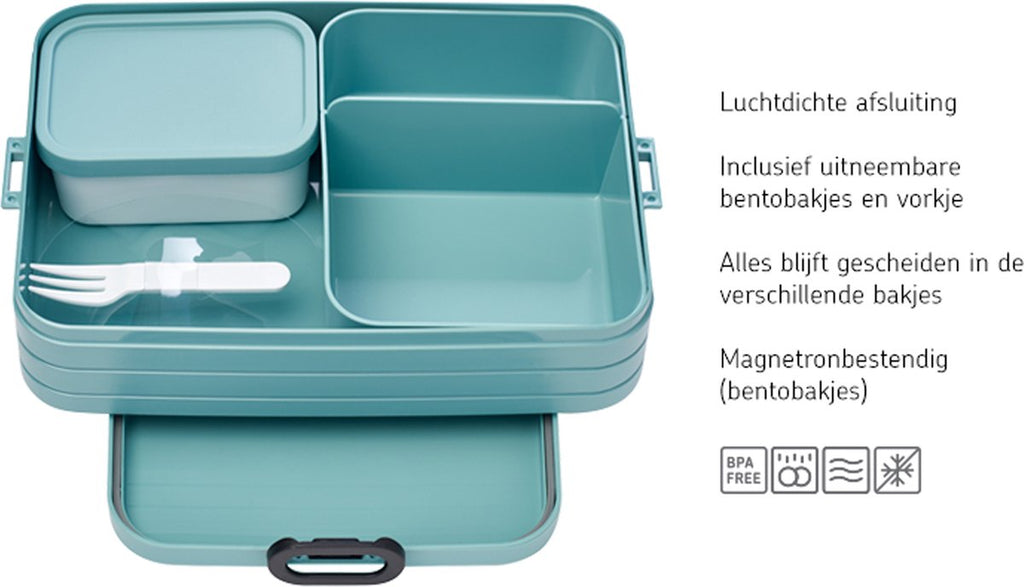  Mepal – Bento Lunchbox Take A Break Large- Inclusief Bento Box – Nordic Blue – Lunchbox Voor Volwassenen