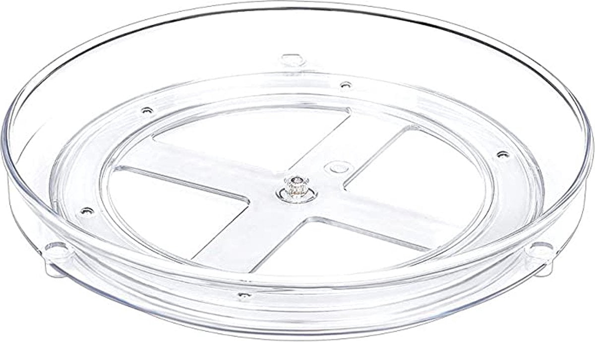 Merkloos Kruidenrek Draaibaar - Transparant - Diameter 23,5 Cm - Multifunctioneel Draaiplateau