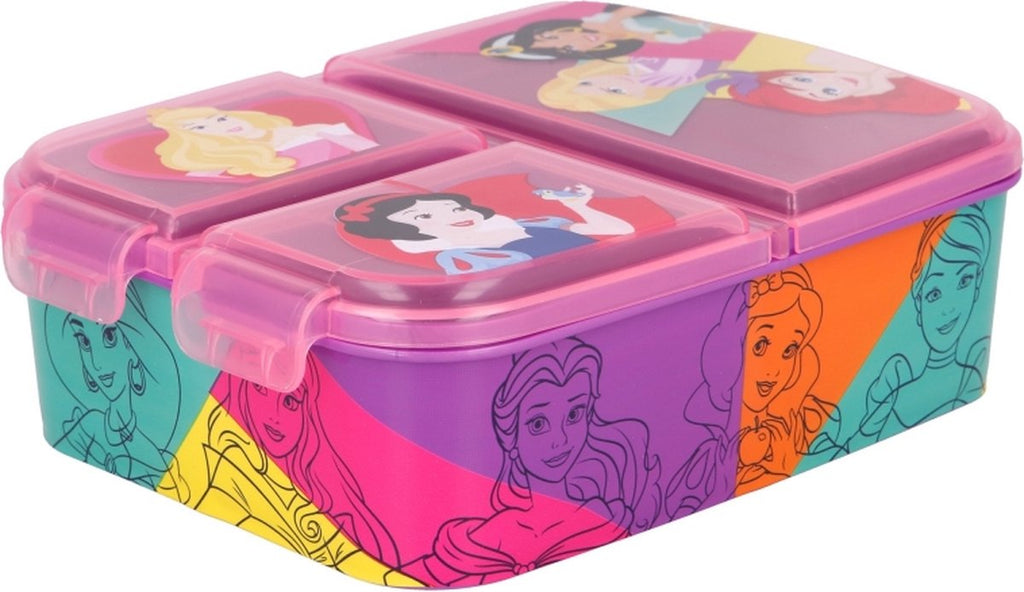  Disney Prinsessen Broodtrommel 3 Vakjes - Officieel Gelicentieerd -18x13 Cm - Brooddoos -Lunchbox
