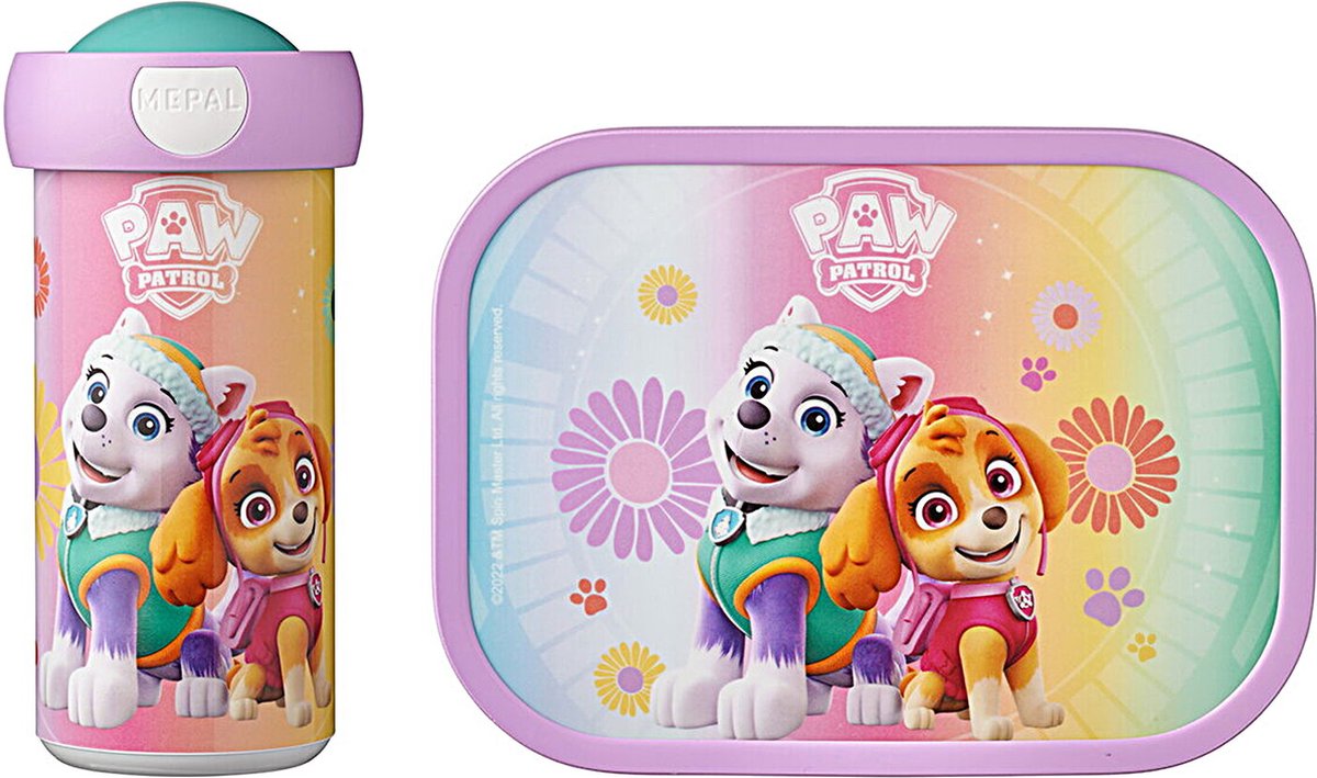  Paw Patrol Girls Voordeelset Lunchbox &amp; Schoolbeker - Mepal Broodtrommel &amp; Drinkbeker -