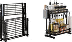  TammaT - Kruidenrek - Kruidenrek Staand - Inklapbare Keukenrek - 3-laags 35x21x56,5CM - Keuken Organizer - Aanrecht Organizer - Keuken Opslag - Roestvrij Staal - Opbergrek - Keuken Organizers - Roestvrij En Krasvrij