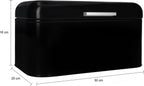  QUVIO Broodtrommel - Brooddoos - Brood Bewaren - Vershouddoos Voor Brood - Brooddoos - Klepdeksel - Scharnierdeksel - Zwart - Ijzer - 9,5 Liter Inhoud - 20 X 30 X 16 Cm