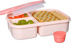  Lock&amp;Lock Lunchbox - Bento Box - Salade Lunchbox - Met 3 Compartimenten - Met Dressing/Saus Bakje - Volwassenen En Kinderen - To Go - Lekvrij - BPA Vrij - 980 Ml - Roze