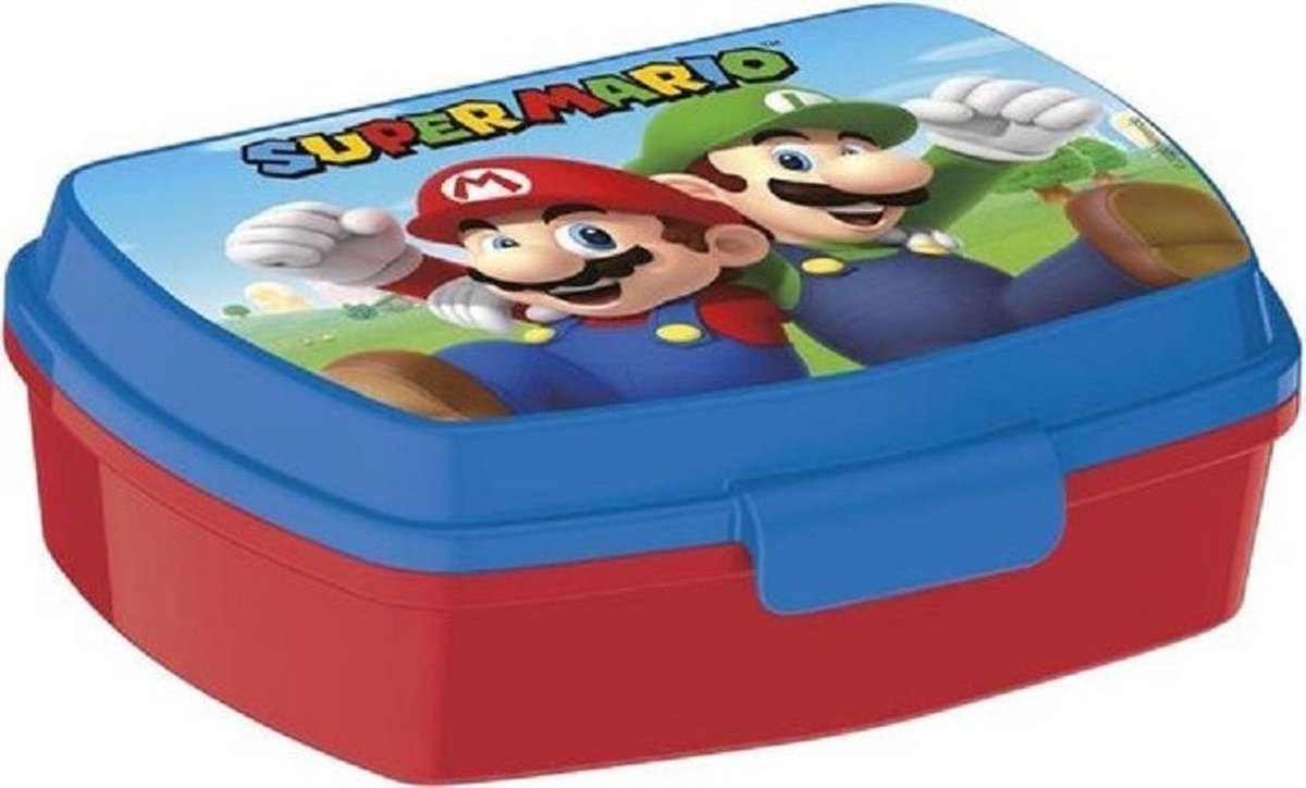 Mickey Mouse Super Mario Broodtrommel - 17x14 Cm - Brooddoos - Sandwich Box