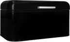  QUVIO Broodtrommel - Brooddoos - Brood Bewaren - Vershouddoos Voor Brood - Brooddoos - Klepdeksel - Scharnierdeksel - Zwart - Ijzer - 9,5 Liter Inhoud - 20 X 30 X 16 Cm