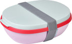  Mepal – Lunchbox Ellipse Duo – Lunchbox Voor Volwassenen En Saladebox To Go– Strawberry Vibe – Magnetronbestendig - Limited Edition