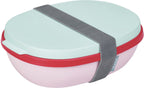  Mepal – Lunchbox Ellipse Duo – Lunchbox Voor Volwassenen En Saladebox To Go– Strawberry Vibe – Magnetronbestendig - Limited Edition