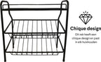  Zindoo Kruidenrek Zwart 3-laags Staand - Specerijen Rek - Kruiden Rek - Duurzaam RVS - Anti Slip Onderzijde - Specerijenstandaard – Keukenorganizer - Spice Rack - Kitchen Rack - Spice Organizer Keukenaccessoire - ZIN-SR05