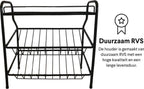  Zindoo Kruidenrek Zwart 3-laags Staand - Specerijen Rek - Kruiden Rek - Duurzaam RVS - Anti Slip Onderzijde - Specerijenstandaard – Keukenorganizer - Spice Rack - Kitchen Rack - Spice Organizer Keukenaccessoire - ZIN-SR05