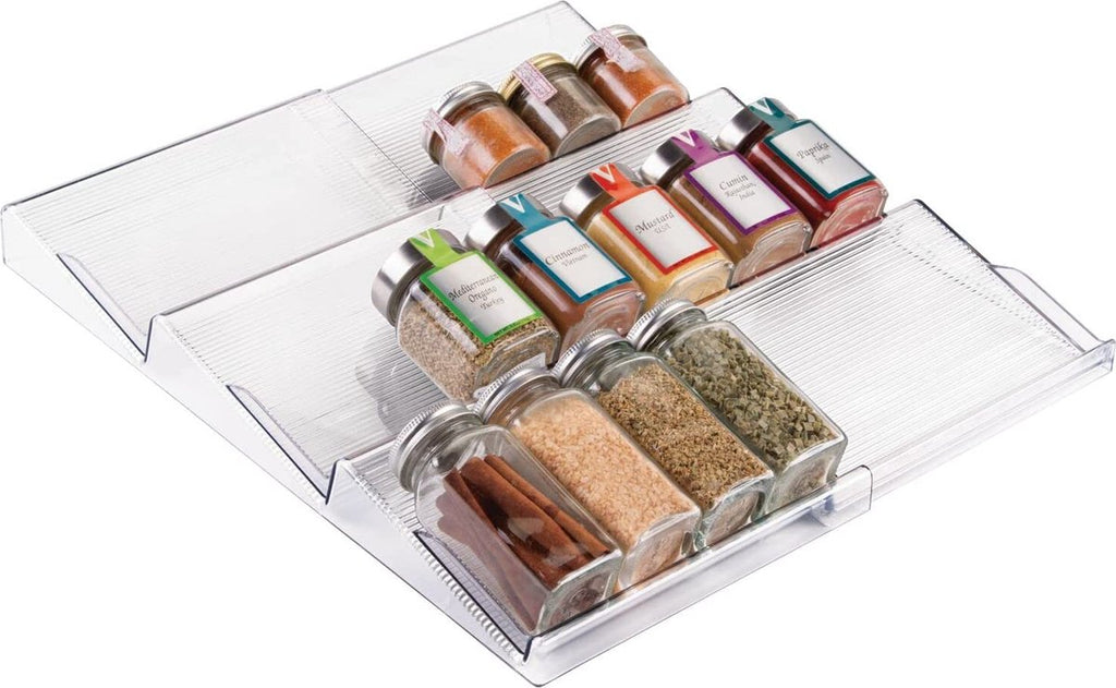  Kruidenrek - Lade-organizer - Voor Keuken, Badkamer En Kantoor - Voor Kruiden En Specerijen - Uitschuifbaar/3 Verdiepingen - Transparant