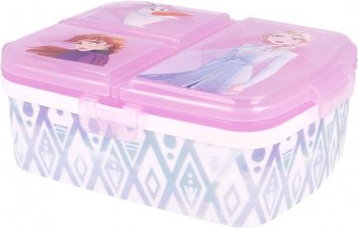 Disney Frozen Broodtrommel 3 Vakjes - 17x20 Cm - Brooddoos -Lunchbox