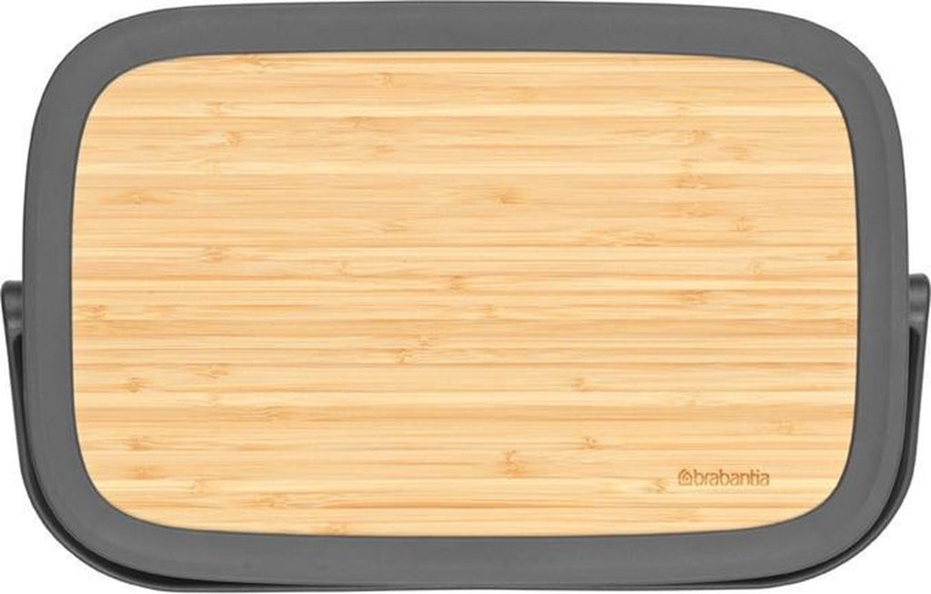  Brabantia Nic Broodtrommel - Met Bamboe Deksel - Dark Grey