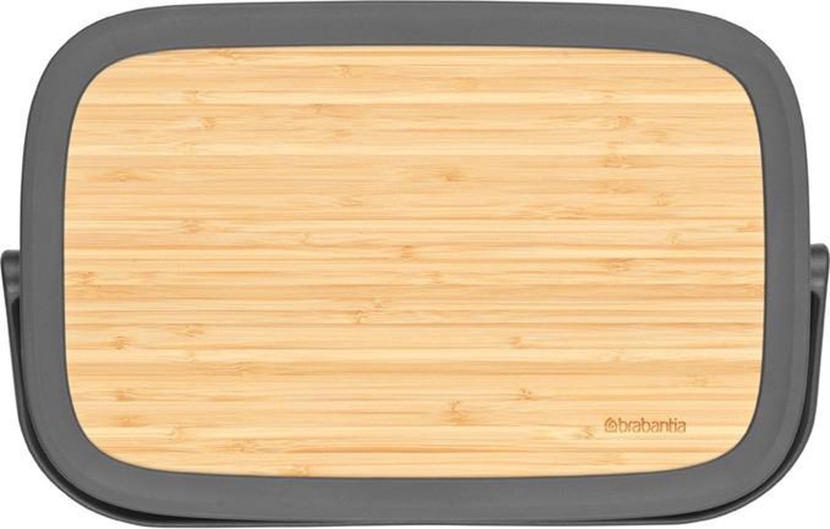  Brabantia Nic Broodtrommel - Met Bamboe Deksel - Dark Grey