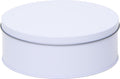 Merkloos Wit Rond Koekblik Opbergblik/bewaarblik 18 Cm - Witte Voorraadblikken/koekblikken - Snoeptrommels/koektrommels