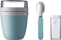  Mepal - Lunchpot + Vouwlepel Ellipse - Nordic Green - Yoghurtbeker Met Lepel - Muesli Beker To Go - Geschikt Voor Vriezer, Magnetron En Vaatwasser.