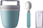  Mepal - Lunchpot + Vouwlepel Ellipse - Nordic Green - Yoghurtbeker Met Lepel - Muesli Beker To Go - Geschikt Voor Vriezer, Magnetron En Vaatwasser.