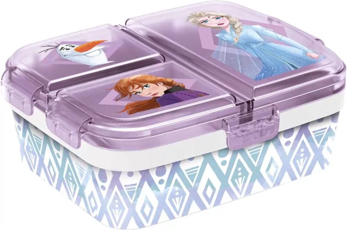 Disney Frozen Broodtrommel 3 Vakjes - 17x20 Cm - Brooddoos -Lunchbox